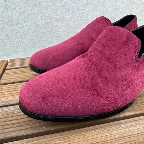 Alfani Mens Burgundy Padded Zion Round Toe Slip On Loafers Shoes 12 M - Picture 3 of 6